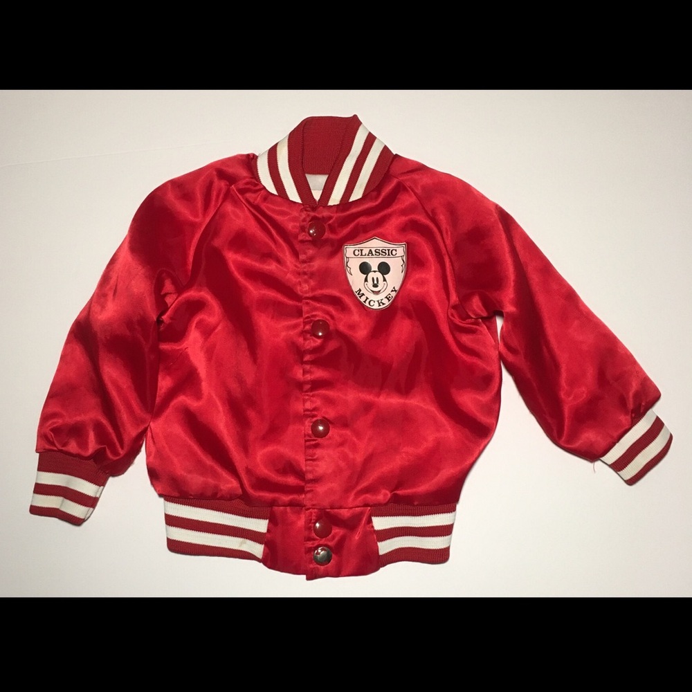 Vintage Nylon Classic Mickey Mouse Kids Varsity Jacket - Size 2 - Locker Line